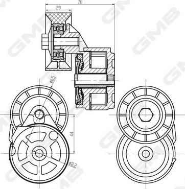 GMB GAT21220 - Siksnas spriegotājs, Ķīļsiksna www.autospares.lv