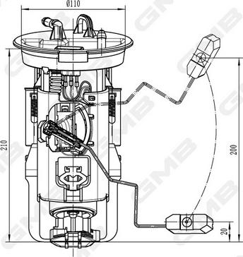 GMB GFPS-016A - Degvielas sūkņa modulis www.autospares.lv