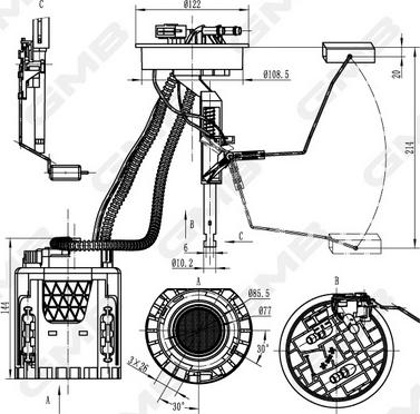 GMB GFPS-022A - Degvielas sūkņa modulis www.autospares.lv