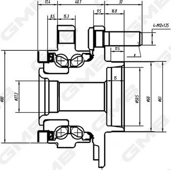 GMB GH33130M - Wheel Hub www.autospares.lv