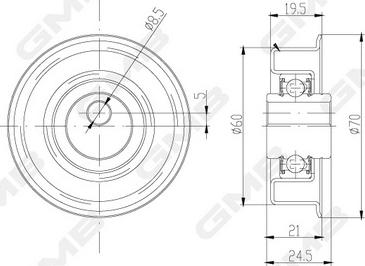 GMB GT10040 - Spriegotājrullītis, Gāzu sadales mehānisma piedziņas siksna www.autospares.lv