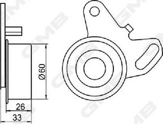 GMB GT10032 - Spriegotājrullītis, Gāzu sadales mehānisma piedziņas siksna www.autospares.lv