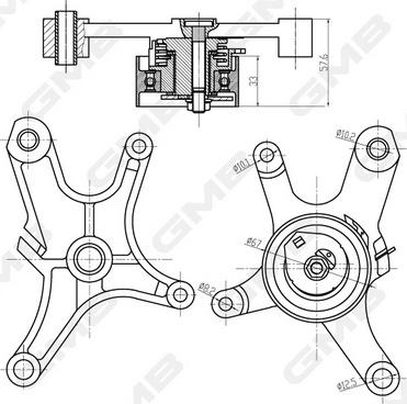 GMB GTB0920 - Spriegotājrullītis, Gāzu sadales mehānisma piedziņas siksna www.autospares.lv