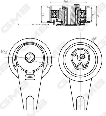 GMB GTB0630 - Tensioner Pulley, timing belt www.autospares.lv