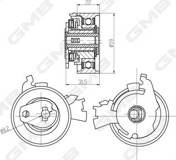 GMB GTB0040 - Spriegotājrullītis, Gāzu sadales mehānisma piedziņas siksna autospares.lv