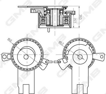 GMB GTB0850 - Spriegotājrullītis, Gāzu sadales mehānisma piedziņas siksna www.autospares.lv