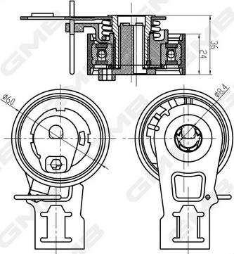 GMB GTB1020 - Натяжной ролик, зубчатый ремень ГРМ www.autospares.lv