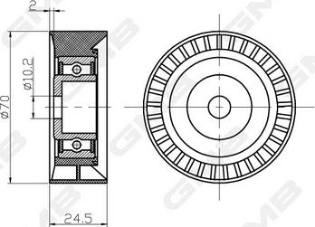 GMB GTC0590 - Направляющий ролик, зубчатый ремень ГРМ www.autospares.lv