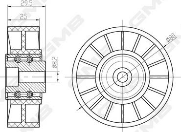 GMB GTC0560 - Направляющий ролик, зубчатый ремень ГРМ www.autospares.lv