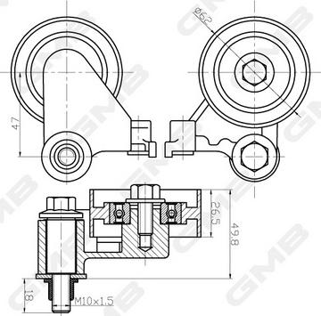 GMB GTC1040 - Направляющий ролик, зубчатый ремень ГРМ www.autospares.lv