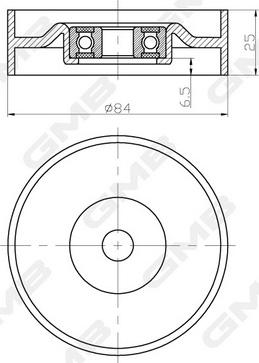 GMB GTC1180 - Deflection / Guide Pulley, timing belt www.autospares.lv