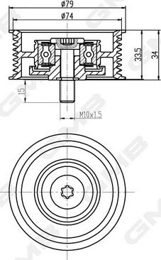 GMB GTC1240 - Deflection / Guide Pulley, timing belt www.autospares.lv