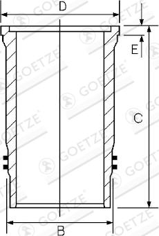 Goetze Engine 15-451740-00 - Cilindra čaula www.autospares.lv