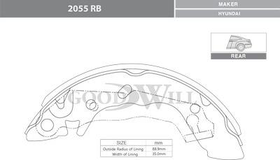 GoodWill 2055 RB - Bremžu loku komplekts www.autospares.lv