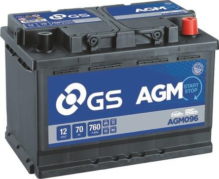 GS AGM096 - Starter Battery www.autospares.lv