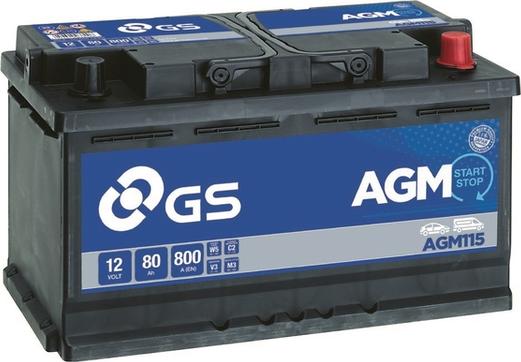 GS AGM115 - Starter Battery www.autospares.lv