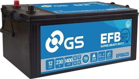 GS EFB625 - Starter Battery www.autospares.lv