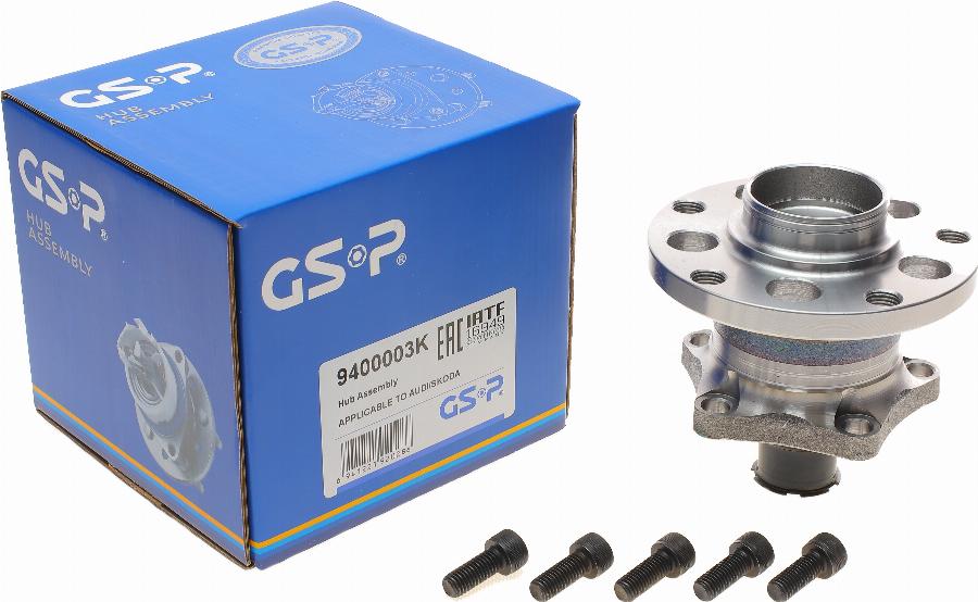 GSP 9400003K - Подшипник ступицы колеса, комплект www.autospares.lv