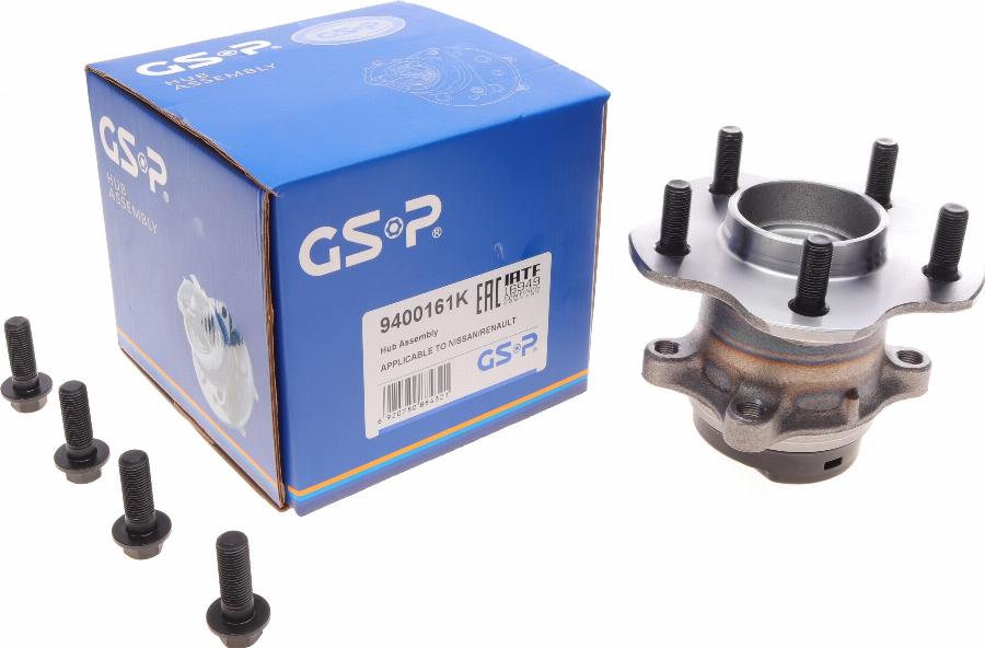 GSP 9400161K - Подшипник ступицы колеса, комплект www.autospares.lv