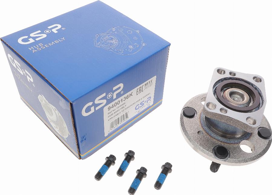 GSP 9400136K - Wheel hub, bearing Kit www.autospares.lv