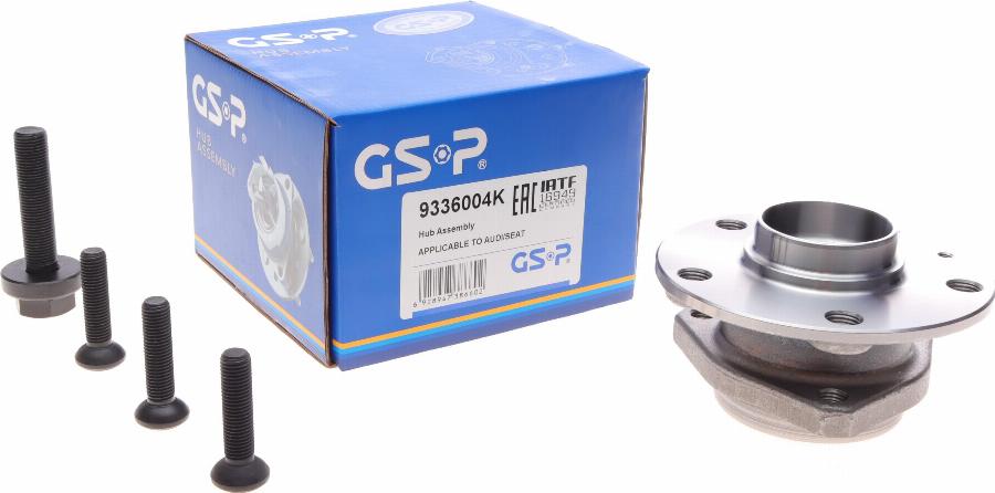 GSP 9336004K - Подшипник ступицы колеса, комплект www.autospares.lv