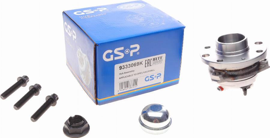 GSP 9333069K - Riteņa rumbas gultņa komplekts www.autospares.lv