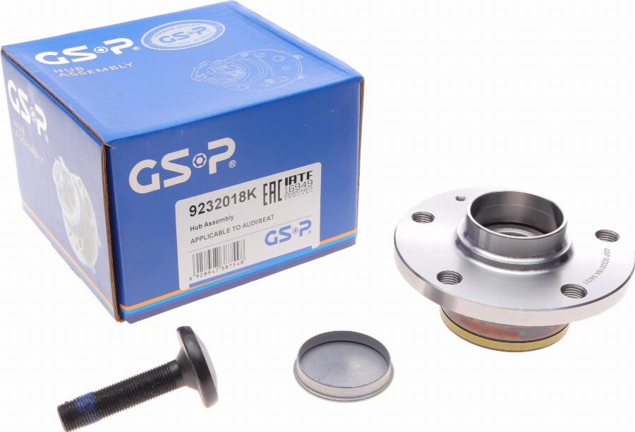 GSP 9232018K - Подшипник ступицы колеса, комплект www.autospares.lv