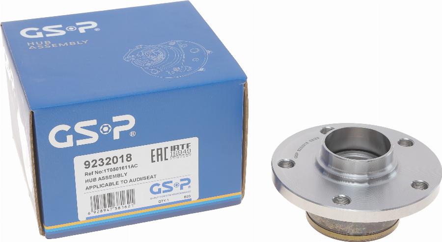 GSP 9232018 - Подшипник ступицы колеса, комплект www.autospares.lv