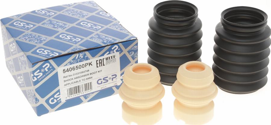 GSP 5406500PK - Putekļu aizsargkomplekts, Amortizators www.autospares.lv