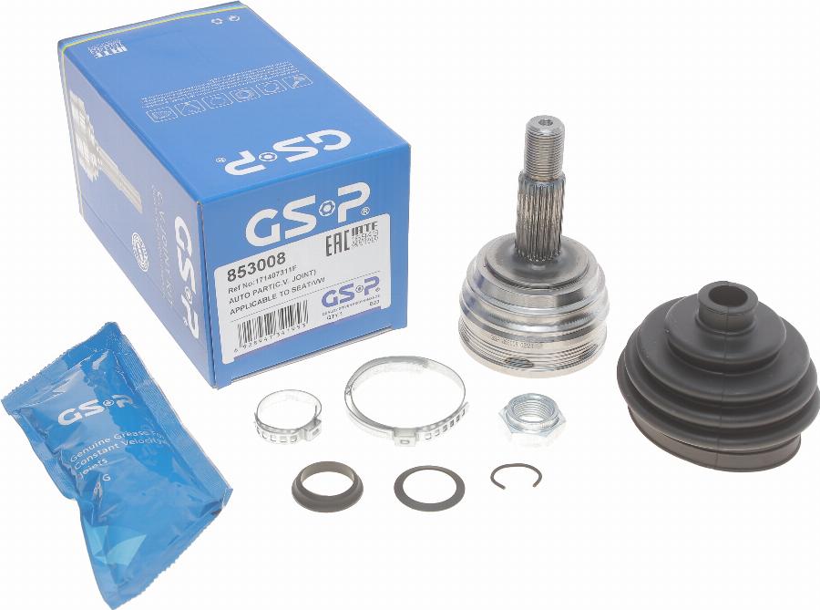 GSP 853008 - Шарнирный комплект, ШРУС, приводной вал www.autospares.lv