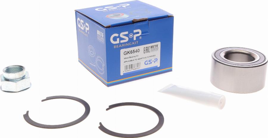 GSP GK6540 - Подшипник ступицы колеса, комплект www.autospares.lv