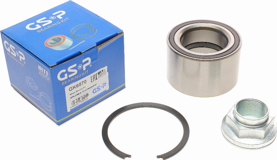 GSP GK6570 - Wheel hub, bearing Kit www.autospares.lv