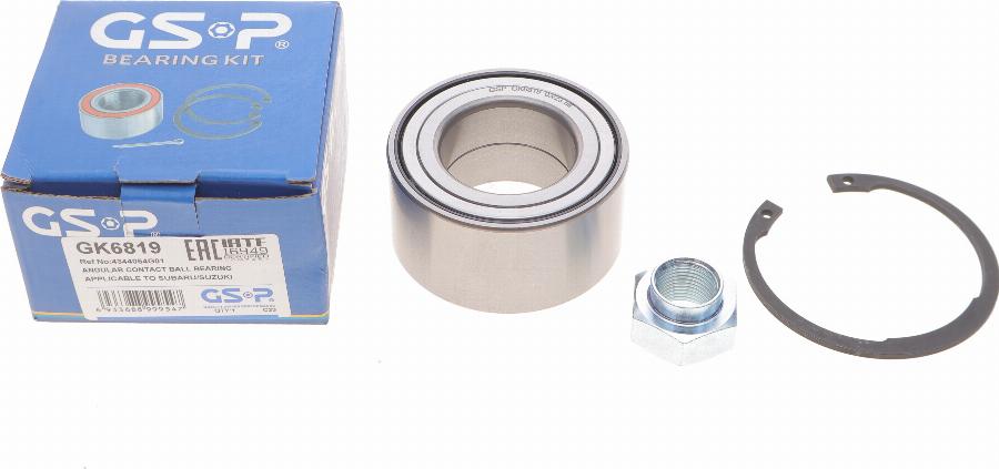 GSP GK6819 - Wheel hub, bearing Kit www.autospares.lv