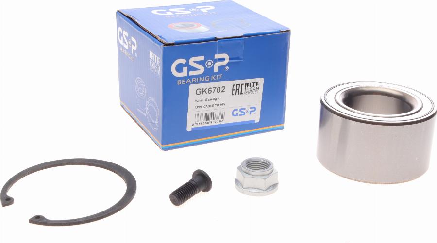 GSP GK6702 - Riteņa rumbas gultņa komplekts www.autospares.lv