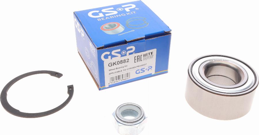 GSP GK0882 - Riteņa rumbas gultņa komplekts www.autospares.lv