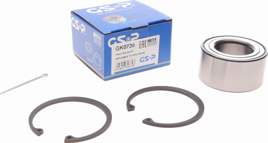 GSP GK0736 - Wheel hub, bearing Kit www.autospares.lv