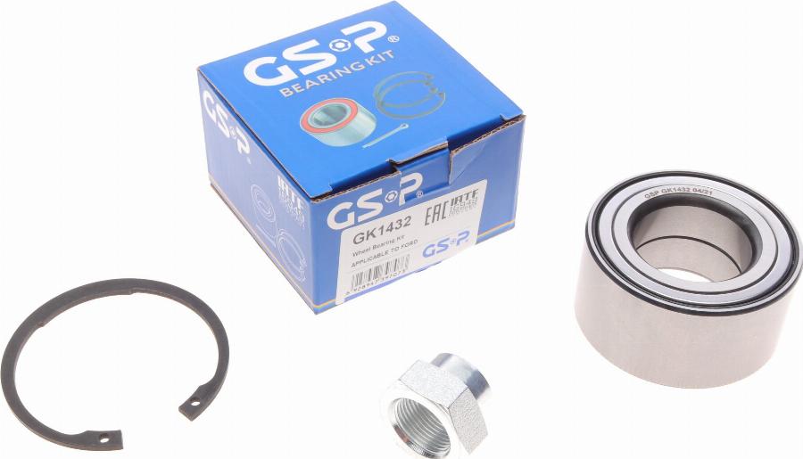 GSP GK1432 - Подшипник ступицы колеса, комплект www.autospares.lv