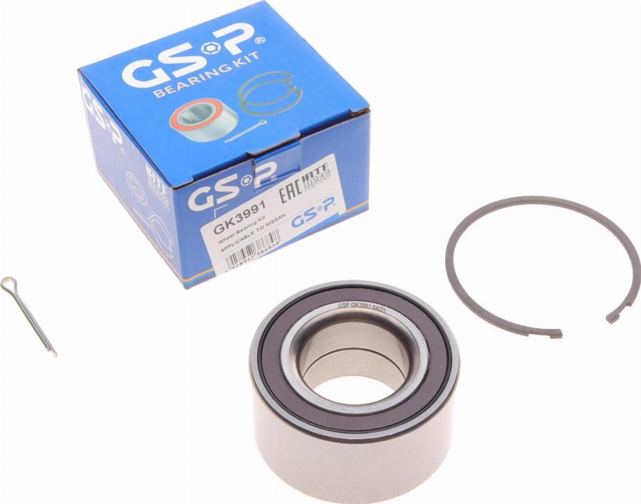 GSP GK3991 - Подшипник ступицы колеса, комплект www.autospares.lv