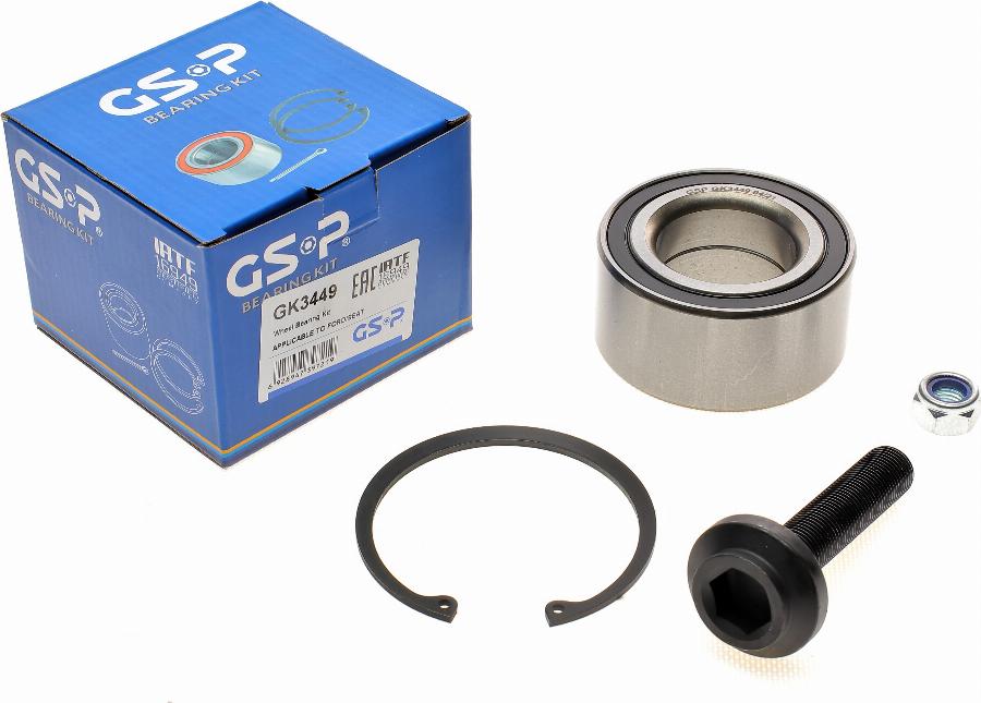 GSP GK3449 - Подшипник ступицы колеса, комплект www.autospares.lv