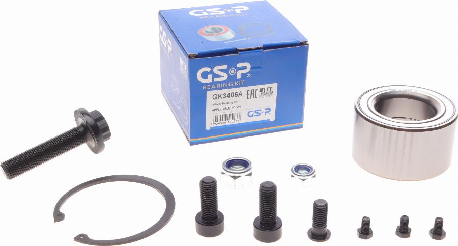 GSP GK3406A - Riteņa rumbas gultņa komplekts www.autospares.lv