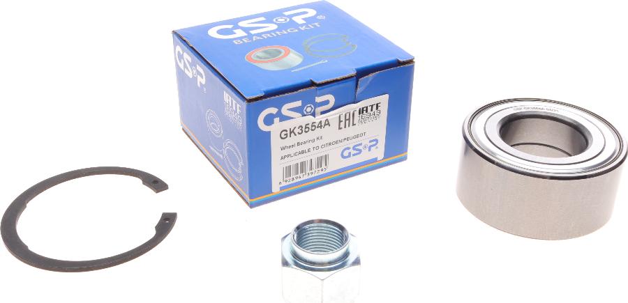 GSP GK3554A - Подшипник ступицы колеса, комплект www.autospares.lv