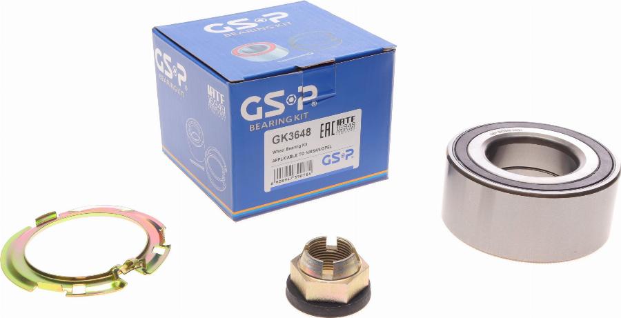 GSP GK3648 - Riteņa rumbas gultņa komplekts autospares.lv