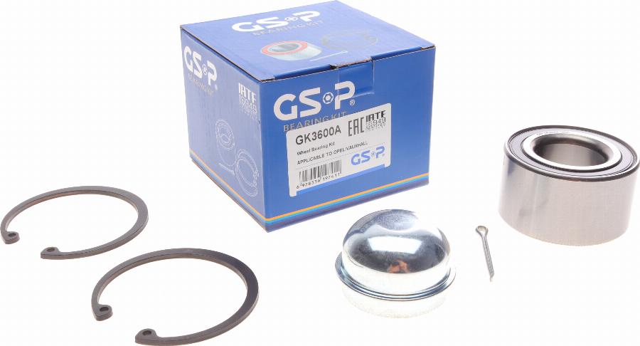 GSP GK3600A - Riteņa rumbas gultņa komplekts www.autospares.lv