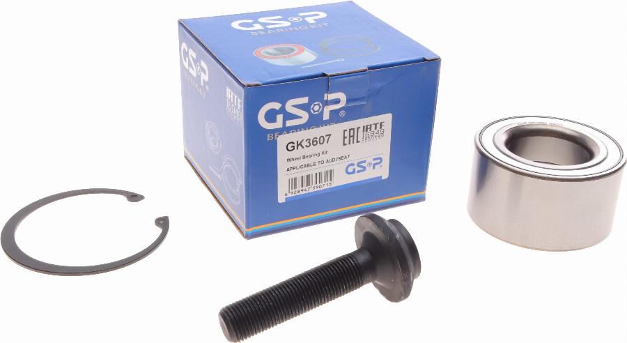 GSP GK3607 - Подшипник ступицы колеса, комплект www.autospares.lv