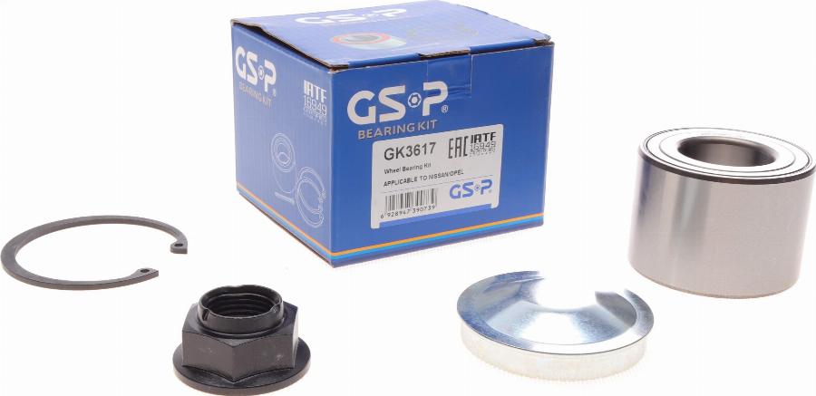 GSP GK3617 - Riteņa rumbas gultņa komplekts www.autospares.lv