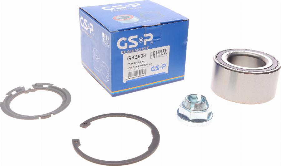 GSP GK3638 - Riteņa rumbas gultņa komplekts www.autospares.lv