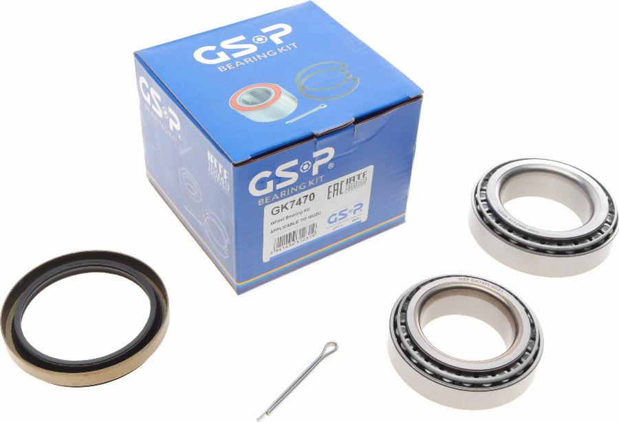 GSP GK7470 - Подшипник ступицы колеса, комплект www.autospares.lv