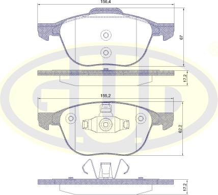 G.U.D. GBP108200 - Bremžu uzliku kompl., Disku bremzes www.autospares.lv