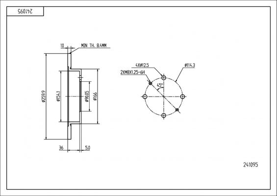 Hart 241 095 - Bremžu diski www.autospares.lv