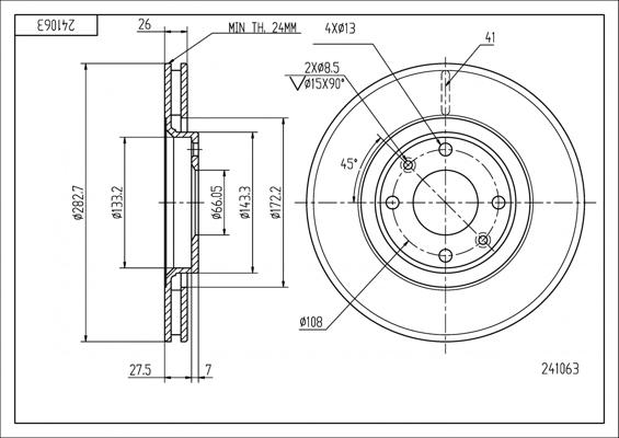 Hart 241 063 - Bremžu diski www.autospares.lv